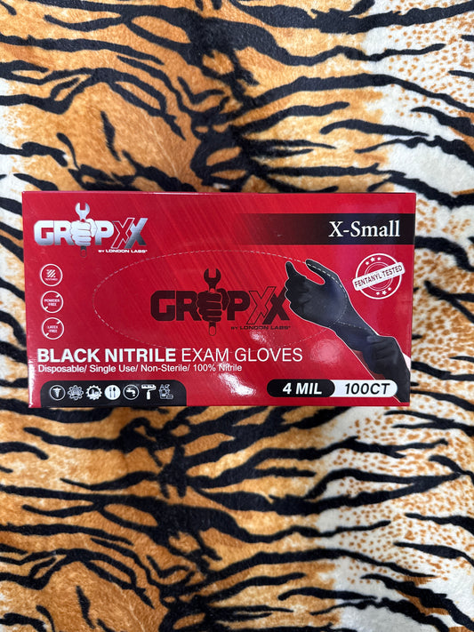 GripXX Black Nitrile Gloves