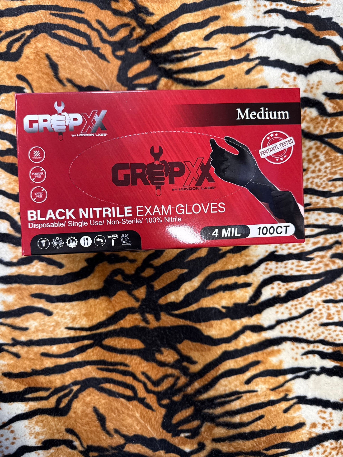 GripXX Black Nitrile Gloves