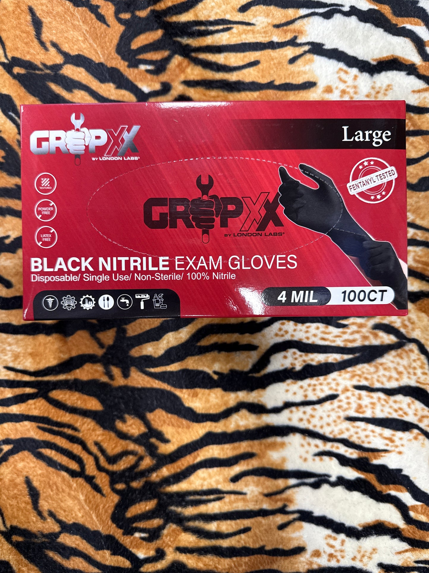 GripXX Black Nitrile Gloves
