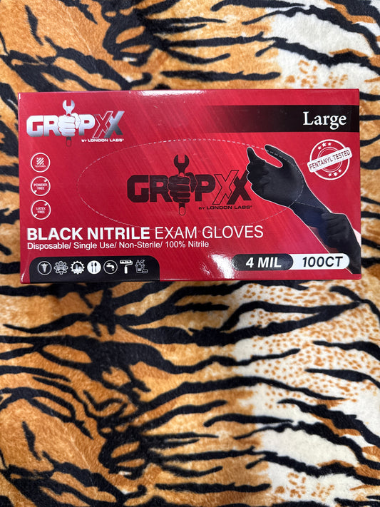 GripXX Black Nitrile Gloves