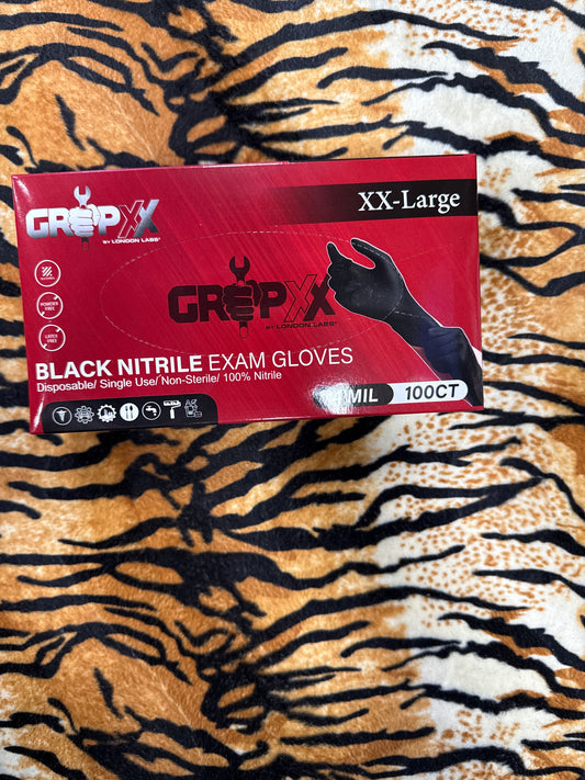 GripXX Black Nitrile Gloves